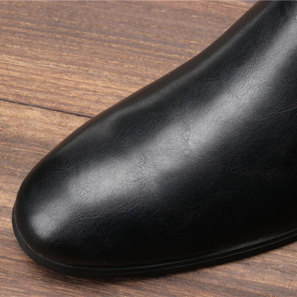 Classic Men's Leather Chelsea Ankle Boots with Stretch Sides