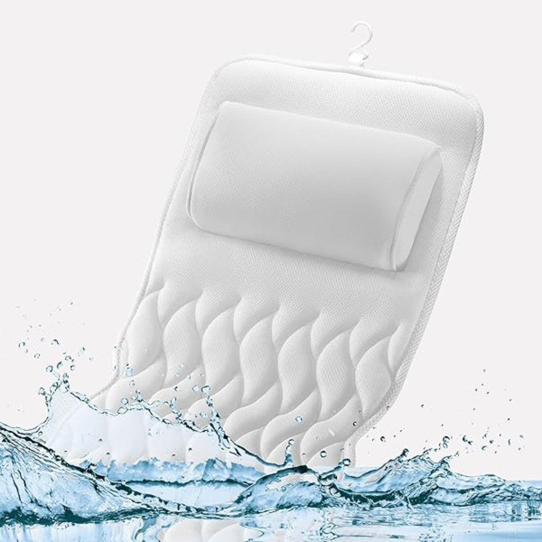 Plush Spa Bath Pillow for Neck and Back Support