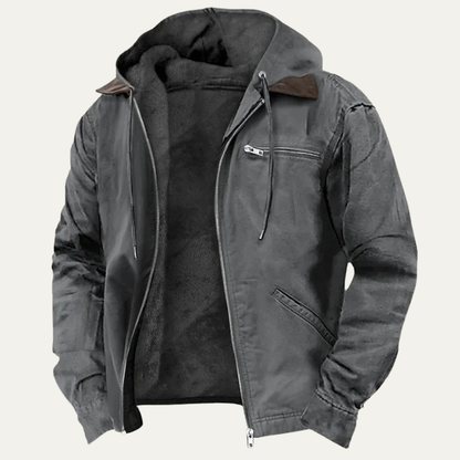 Warm Water Resistant Men's Fleece Hooded Jacket