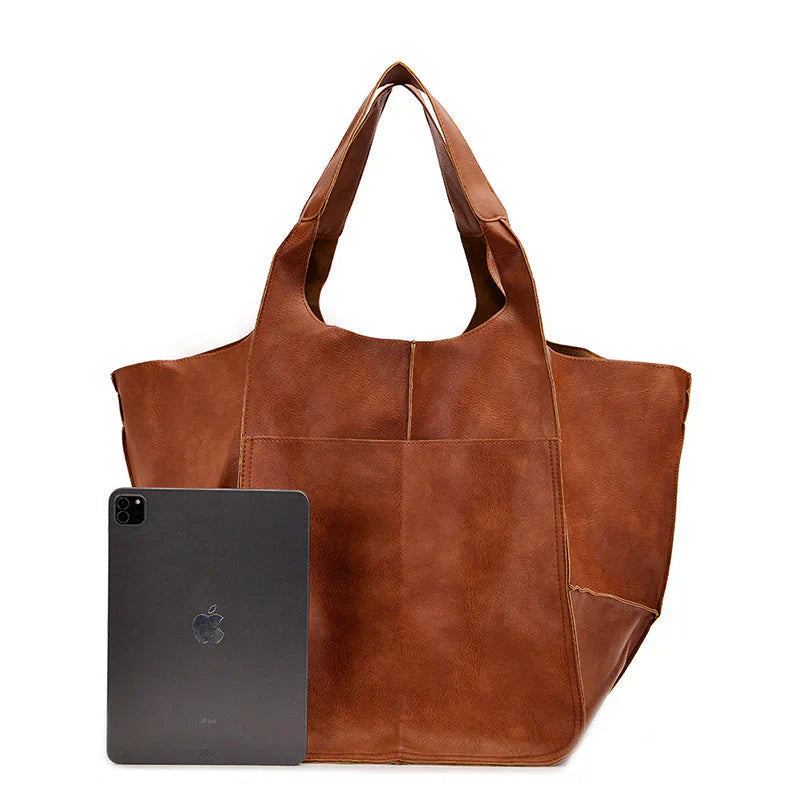 Large Classic Leather Tote Bag for Women - Olytrend