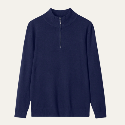 Luxury Men's Soft Mock Neck Wool Sweater