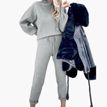 Women's Fleece High Neck Tracksuit Set