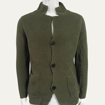 Men's Relaxed Fit Crew Neck Knit Cardigan Sweater