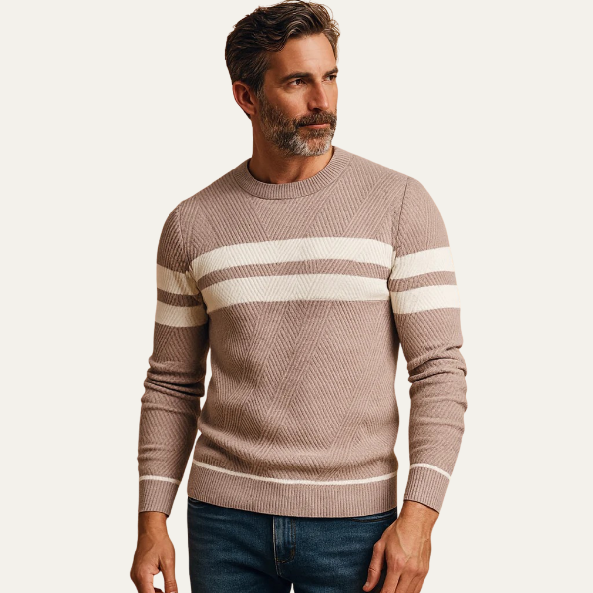 Classic Striped Crew Neck Sweater