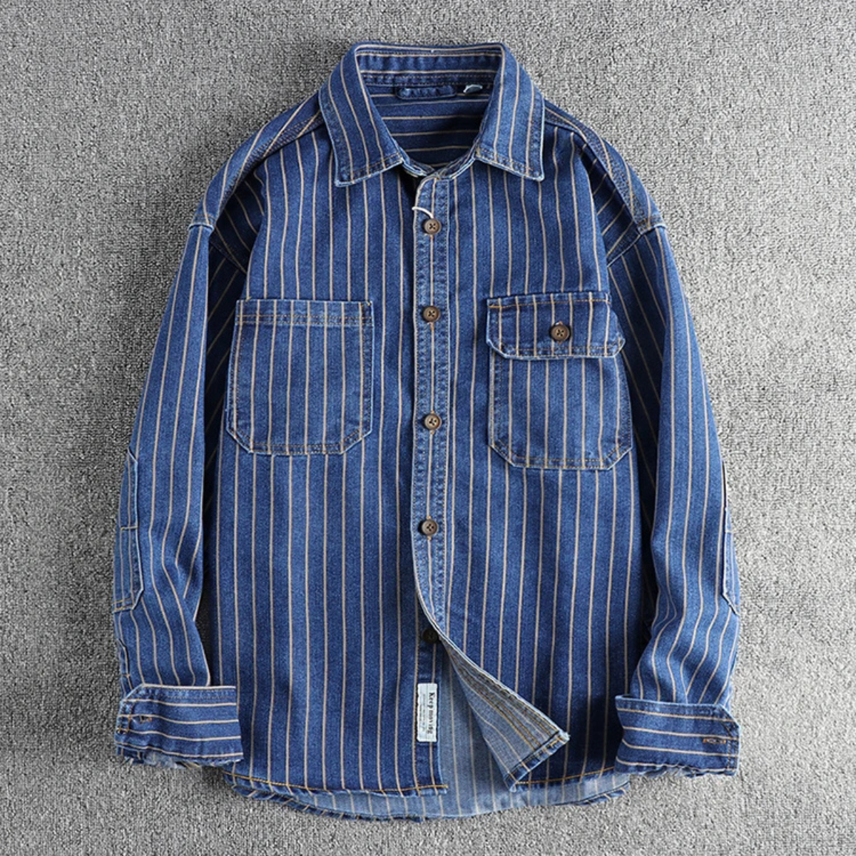 Classic Mens Relaxed Fit Striped Cotton Shirt