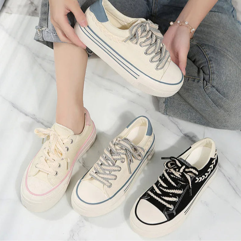 Comfortable Lace Up Canvas Shoes