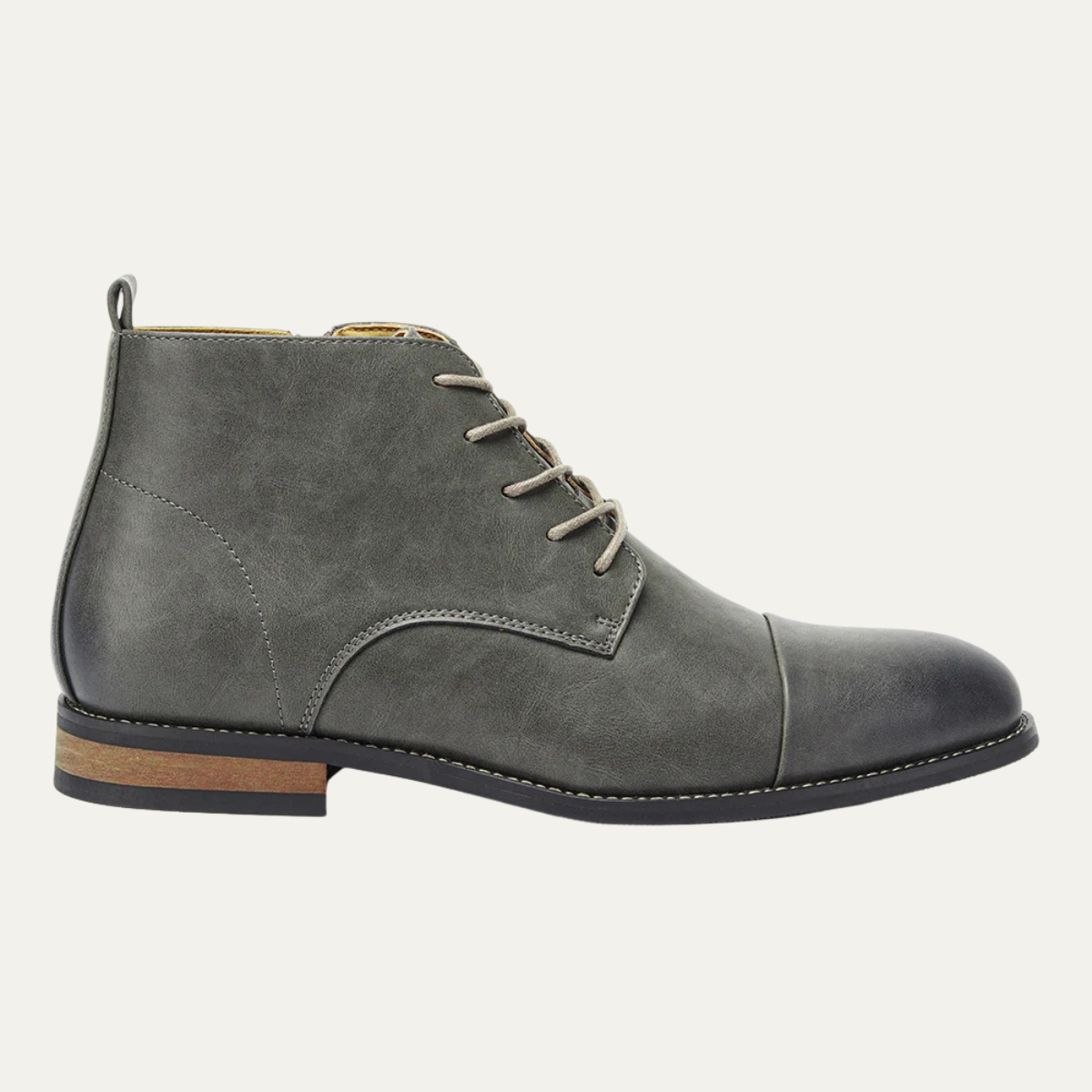 Stylish Men's Leather Side Zip Ankle Boots