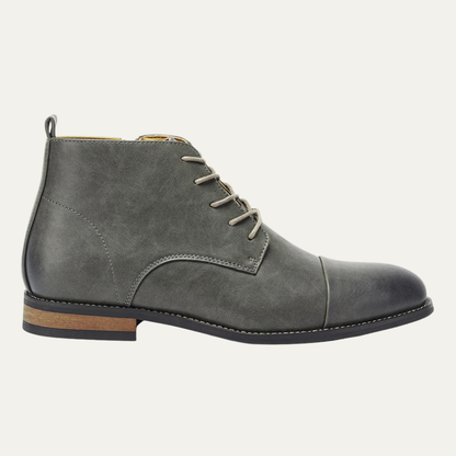 Stylish Men's Leather Side Zip Ankle Boots