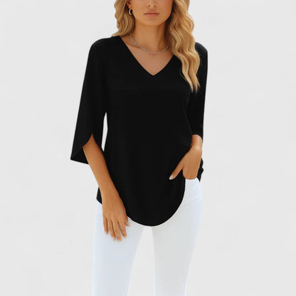 Elegant Deep V Neck Women's Blouse