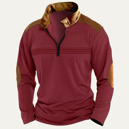 Classic Men's Retro Half Zip Crew Neck Sweater