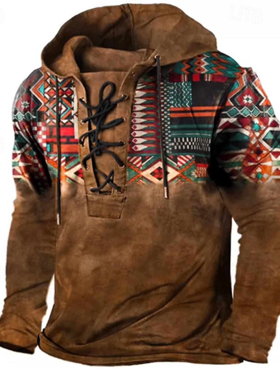 Classic Ethnic Mens Pullover Hoodie