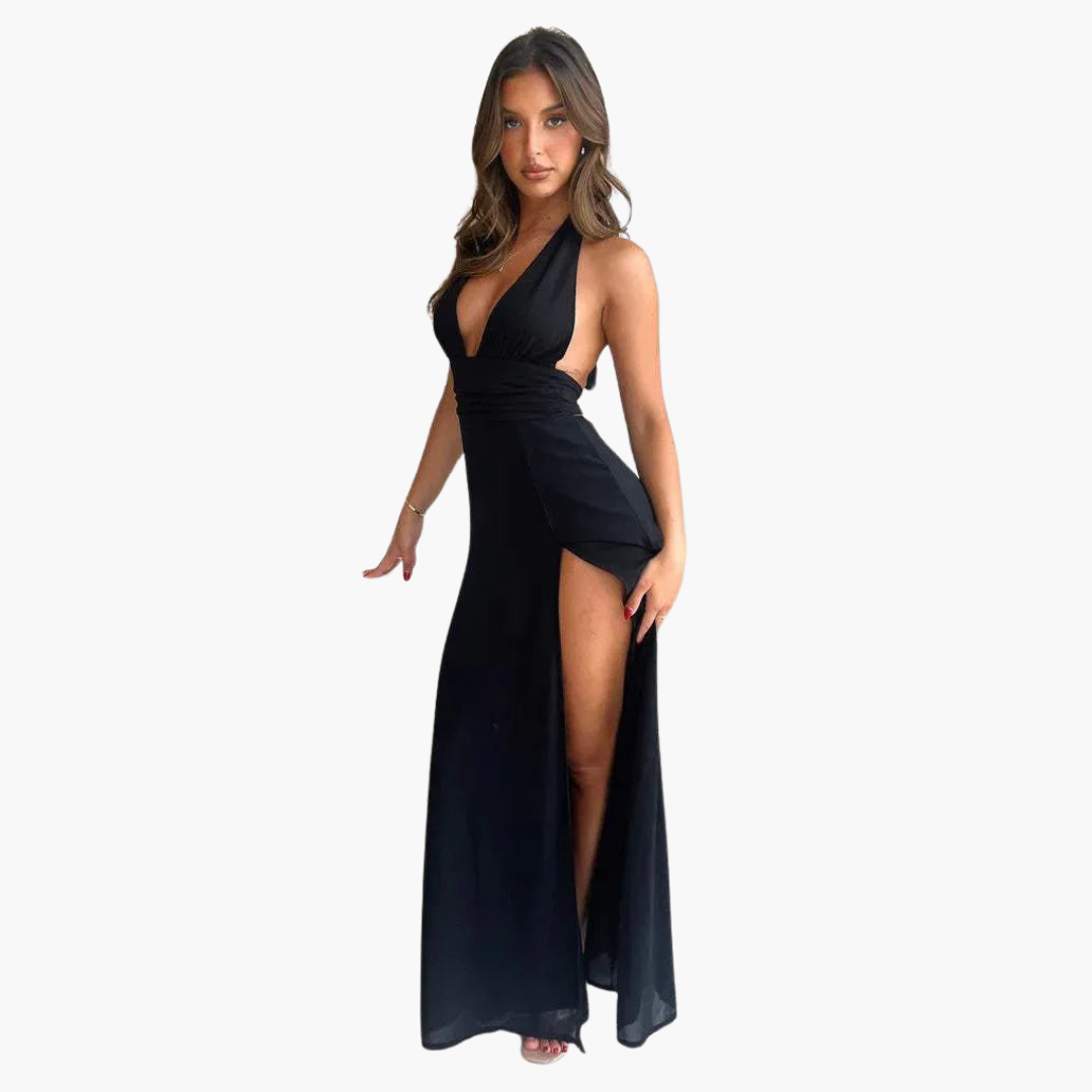 Long Sleeveless Halter Dress for Women
