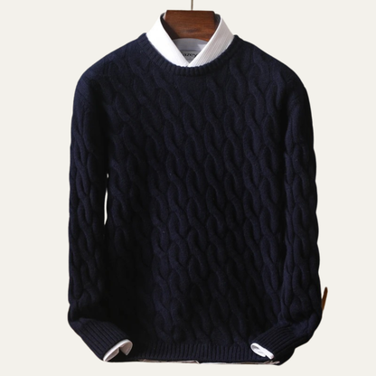 Luxury Men's Soft Cable Knit Sweater