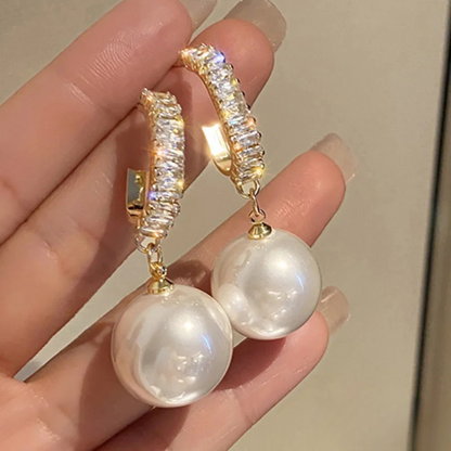 Luxurious White Gemstone Drop Earrings