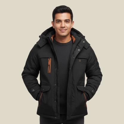 Warm Waterproof Men's Hooded Parka Jacket - Nocini