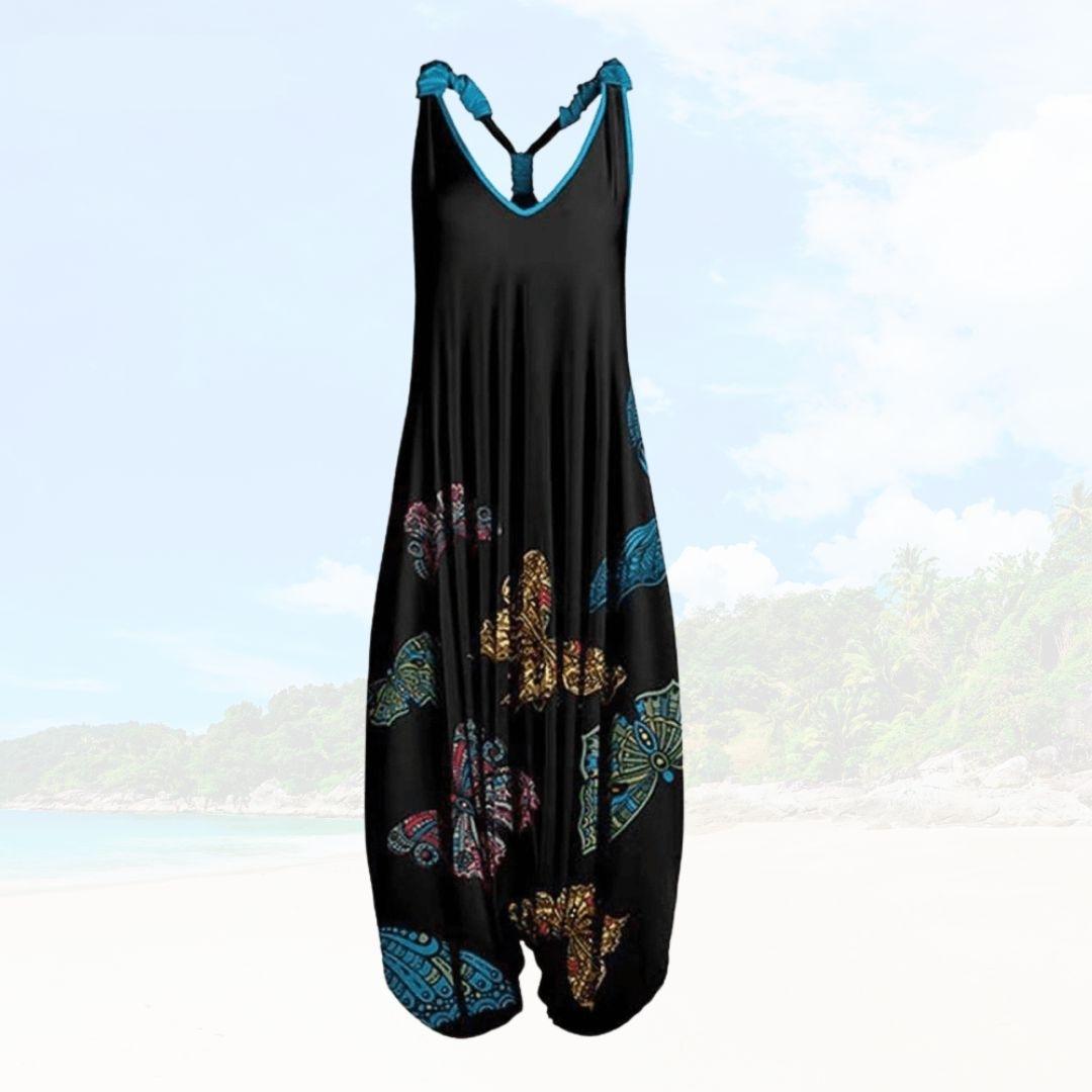 Ladies Loose Fit Full Length Sleeveless Jumpsuit