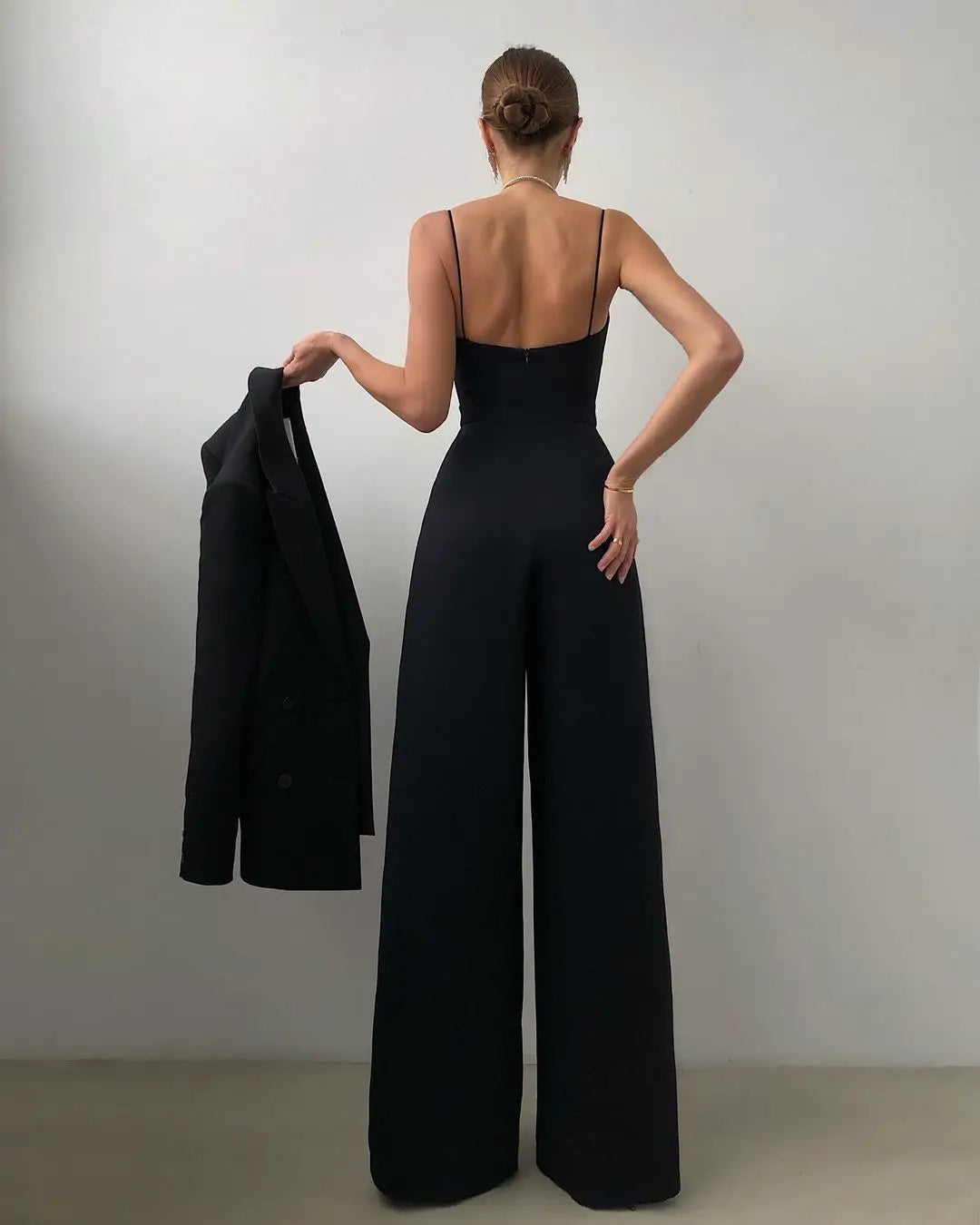 Crop Top Jumpsuit with High Waist and Flared Legs