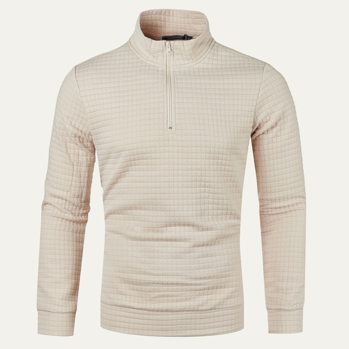 Slim Fit Men's Breathable Quilted Zip Sweater - Nocini