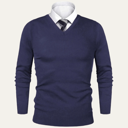 Soft Men's Wool V Neck Sweater