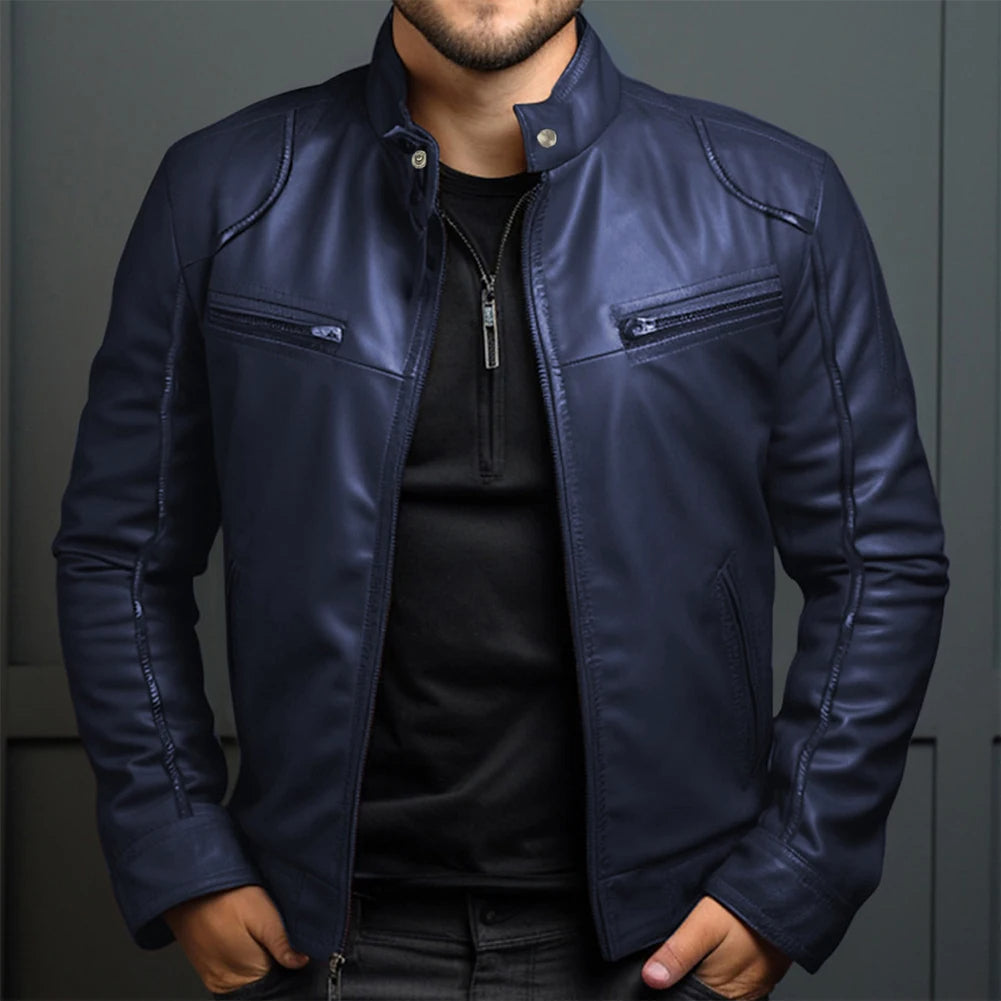 Classic Biker Jacket for Men with Vintage Style Comfort - Olytrend