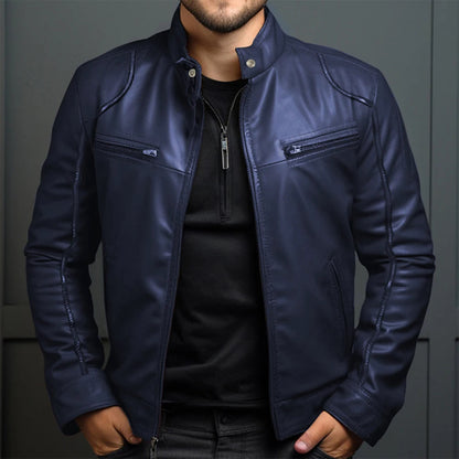 Classic Biker Jacket for Men with Vintage Style Comfort - Olytrend