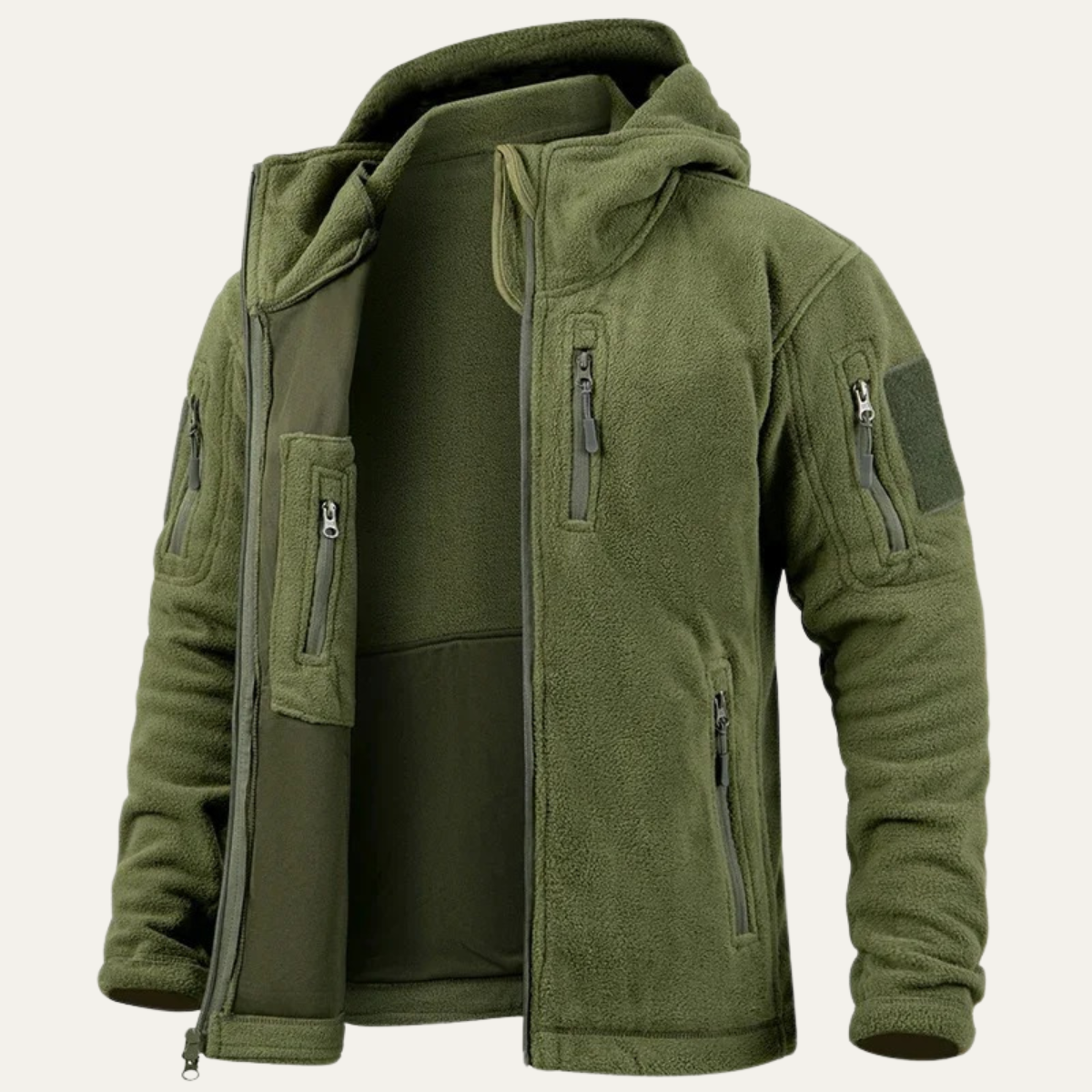 Men's Insulated Tactical Fleece Hoodie with Multiple Pockets