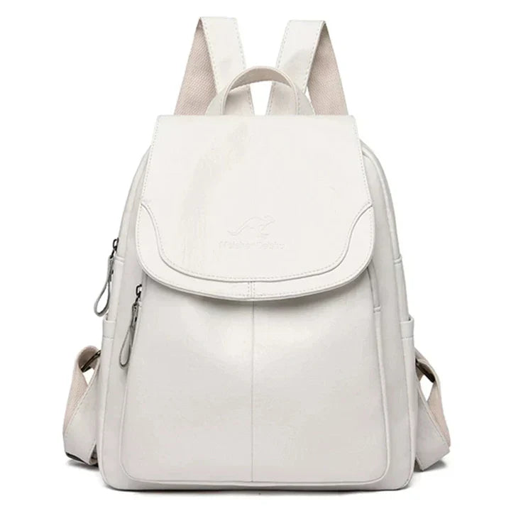 Classic Female Leather Rucksack with Elegant Design