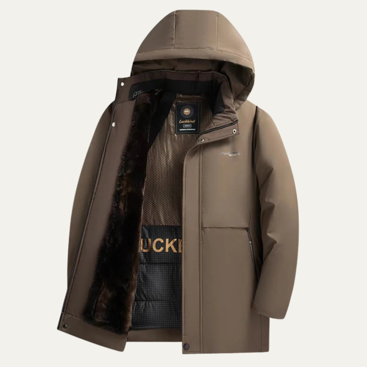 Insulated Men's Waterproof Parka Coat with Hood