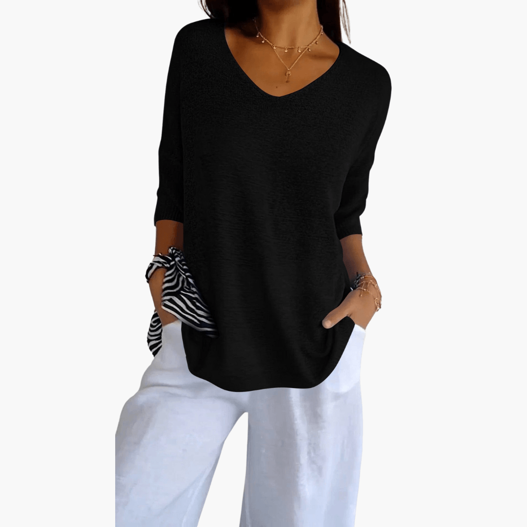 Relaxed Fit V-Neck Tee for Women
