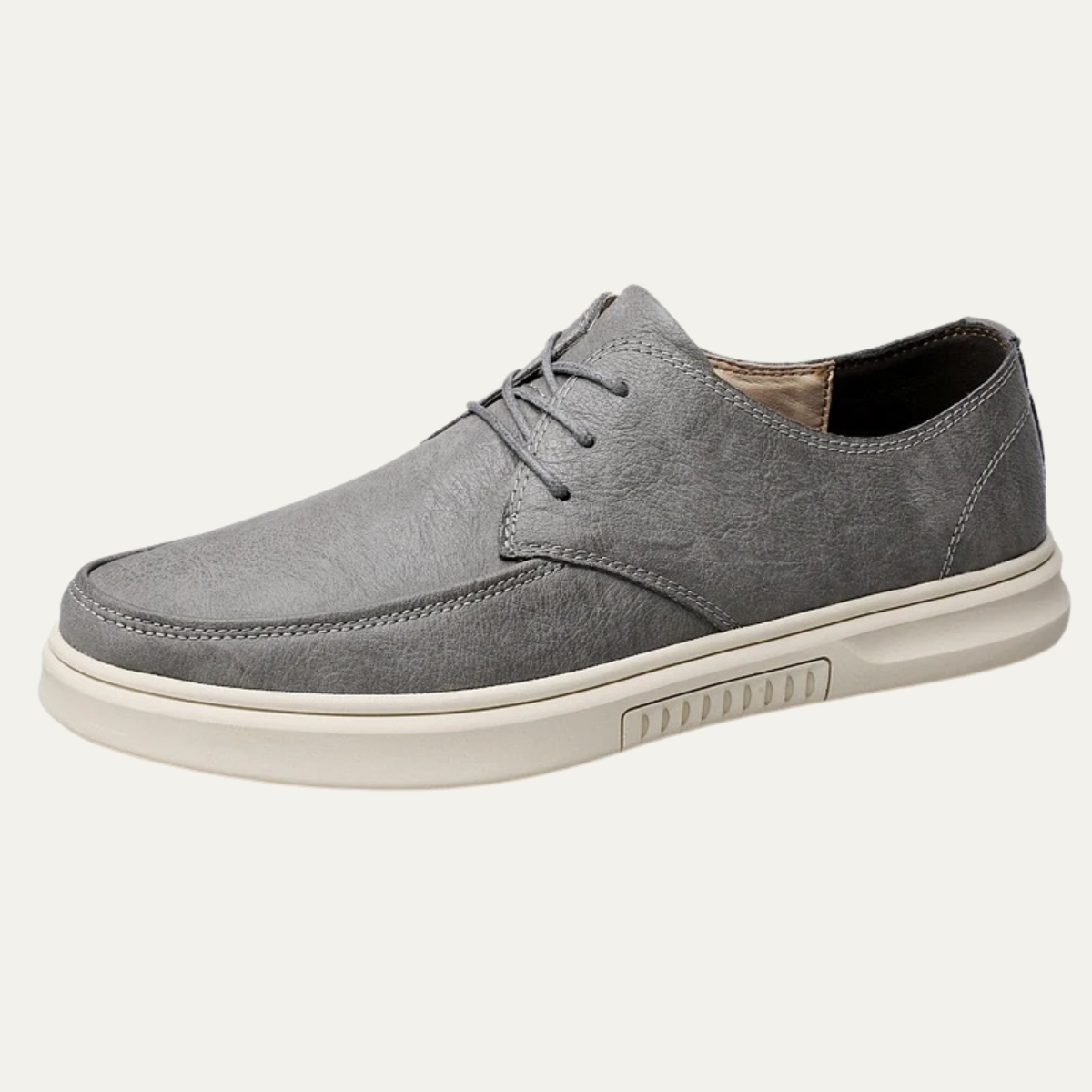 Classic Men's Brown Faux Leather Lace Up Shoes