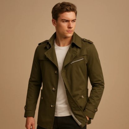 Classic Men's Double Breasted Water Repellent Trench Coat