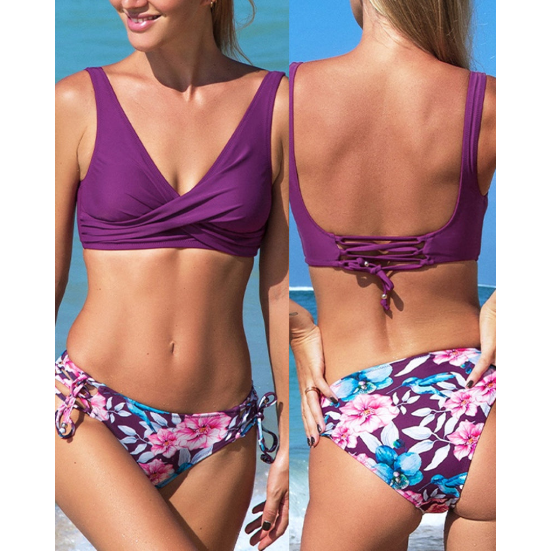 Colorful Women's 2 Piece Swimsuit Bikini Set