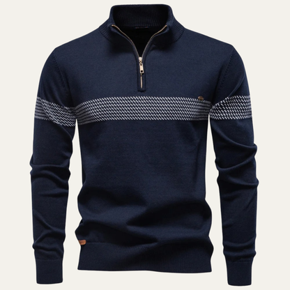 Warm Mens Half Zip Wool Sweater