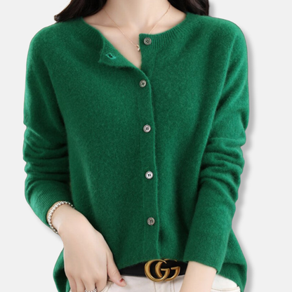 Classic Crew Neck Button Sweater