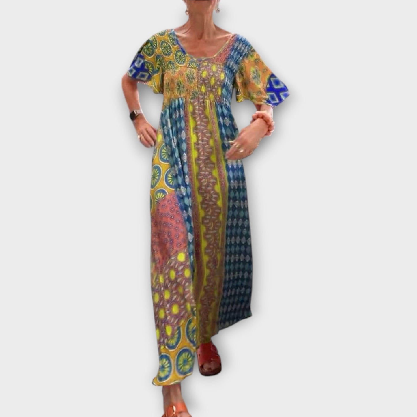 Vibrant Floral Maxi Dress for Women