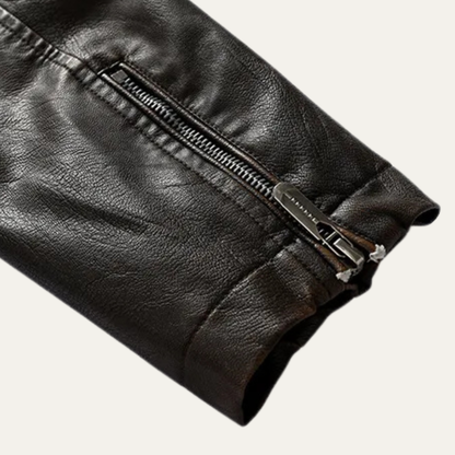 Slim Fit Classic Men's Leather Biker Jacket
