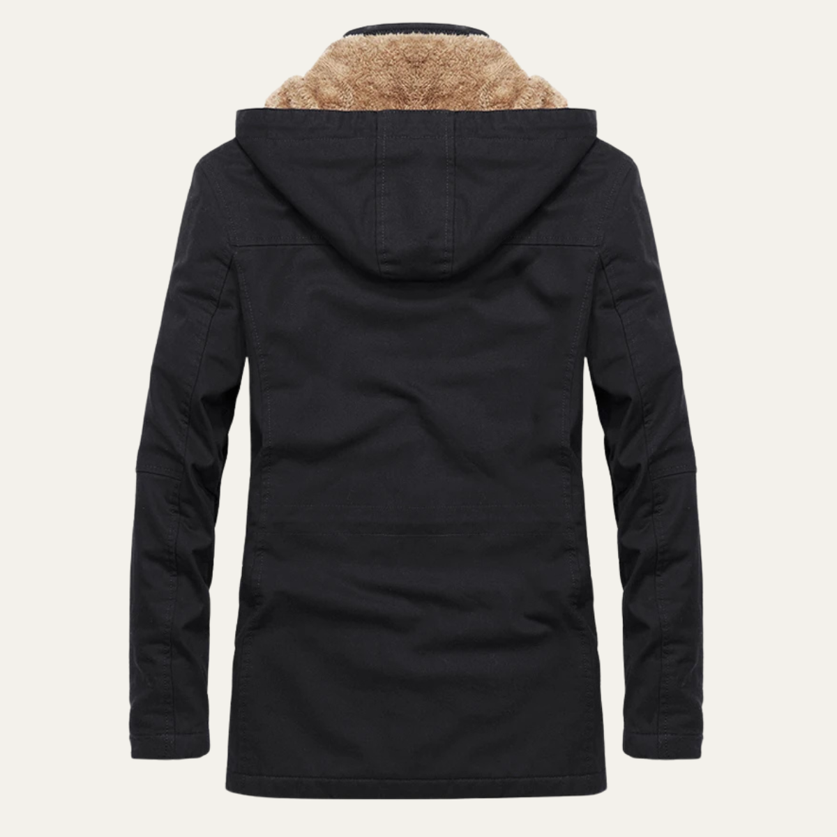 Thermal Men's Fleece Hooded Parka with Multiple Pockets