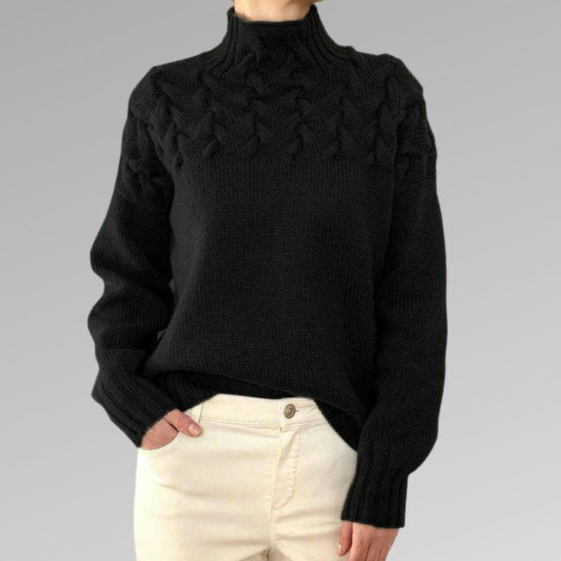 Cozy Women's Cable Knit Wool Sweater