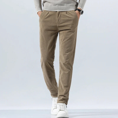 Classic Ribbed Corduroy Pants with Belt Loops