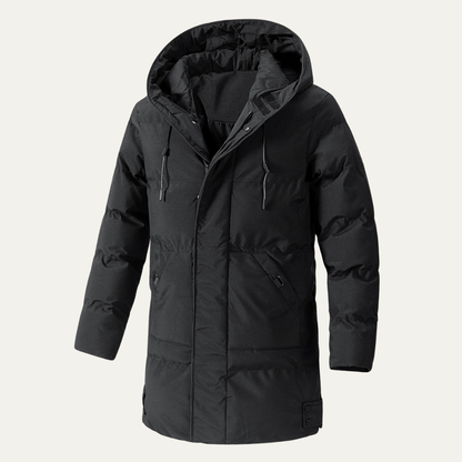 Warm Men's Puffer Parka Jacket with Pockets