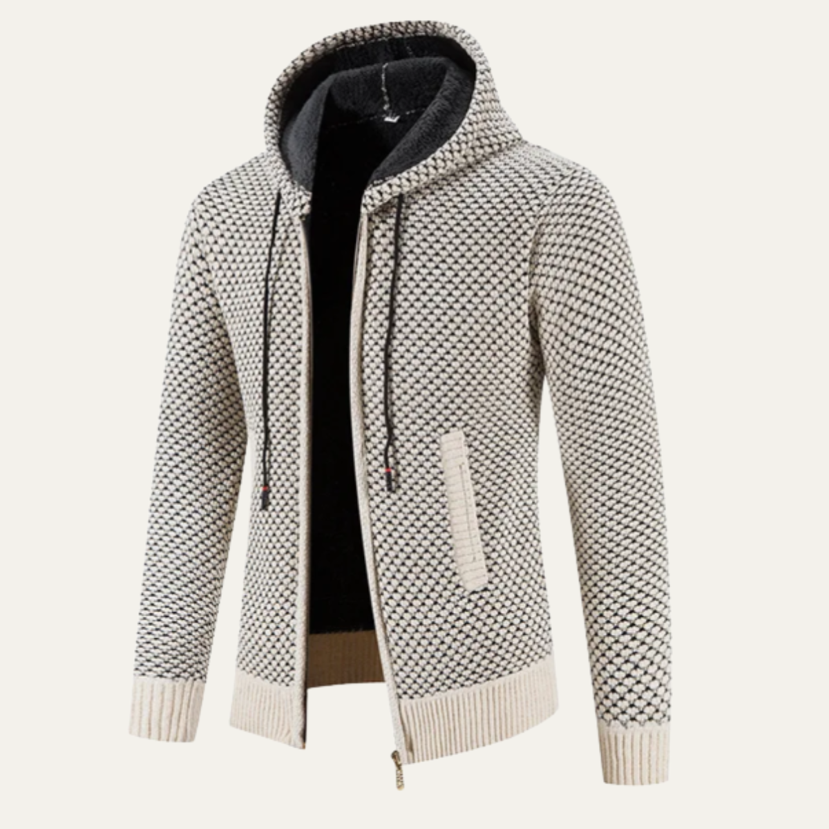 Warm Mens Fleece Lined Zip Up Hoodie Jacket