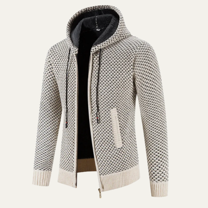 Warm Mens Fleece Lined Zip Up Hoodie Jacket