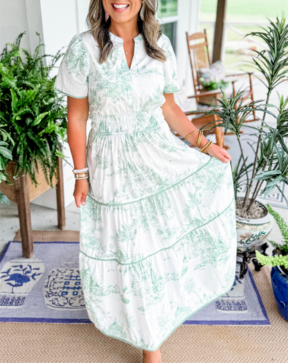 Elegant Floral Long Dress for Women