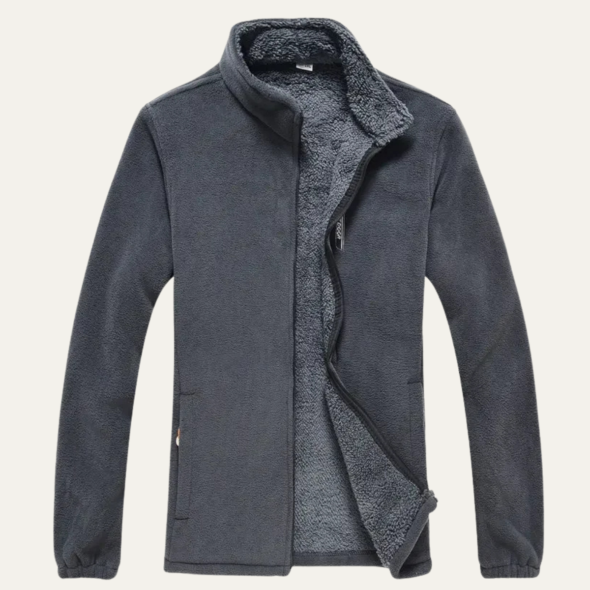 Warm Men's Fleece Zipper Stand Collar Winter Jacket - Nocini