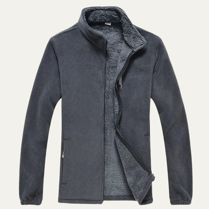 Warm Men's Fleece Zipper Stand Collar Winter Jacket - Nocini