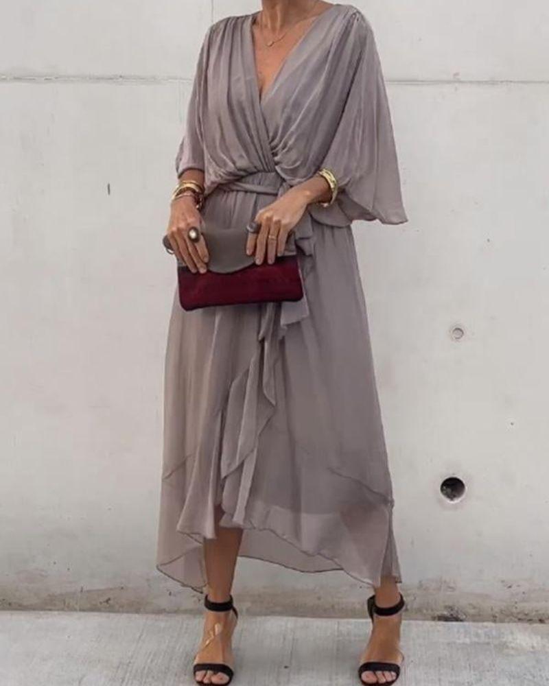 Floral Midi Wrap Dress for Women