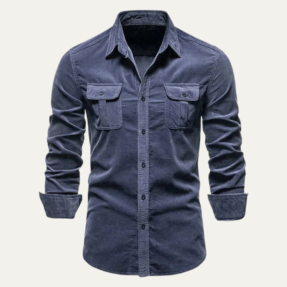 Relaxed Fit Corduroy Button Down Men's Shirt