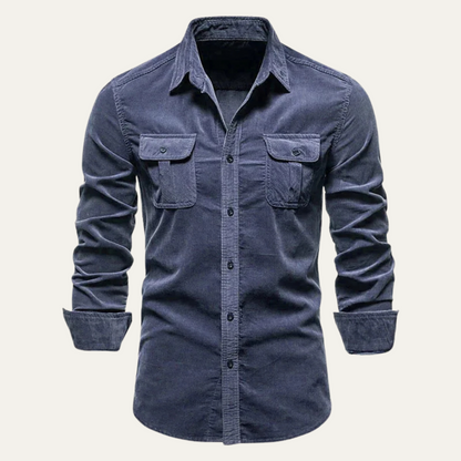 Relaxed Fit Corduroy Button Down Men's Shirt