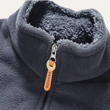 Warm Men's Fleece Zipper Stand Collar Winter Jacket