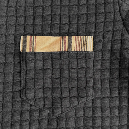 Men's Classic Plaid Trim Polo Sweater